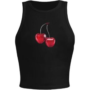 SOLY HUX Women's Y2k Printed Crop Top Cute Graphic Vest Summer Going Out Tank Shirts