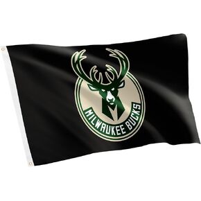 Desert Cactus Milwaukee Bucks Flag NBA 100% Polyester Indoor Outdoor 3x5 feet National Basketball Association Team Flags (Flag #2)