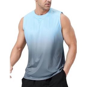 Men's Sleeveless UPF 50+ Swim Shirts Quick Dry Workout Tank Top UV Protection Running Gym Muscle T Shirts