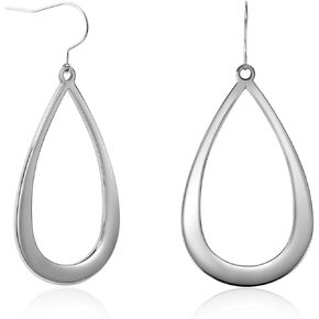 TGNEL Titanium Dangle Earrings Teardrop Earrings for Women Matte Brushed, Lightweight Drop Earrings Dangling for Sensitive Ears