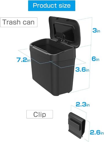 EXEA Car Trash Can with One-Push Open Cup Holder or Door Pocket, Portable Trash Can, Easy to Clean, Used in Car Home Office Interior Accessories, Designed in Japan GS-102 in Saudi Arabia