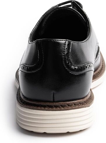 Mens Dress Shoes Casual Oxfords Business Derby Sneakers for Men, Classic Round Toe, Wingtip Brogue Design, Lightweight EVA Outsole Brown 13 in Saudi Arabia