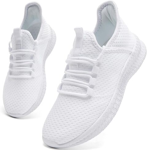 QIJGS Women's Running Shoes Tennis Casual Lightweight Sneakers Lace Up Walking Shoe-Black-10 in Saudi Arabia