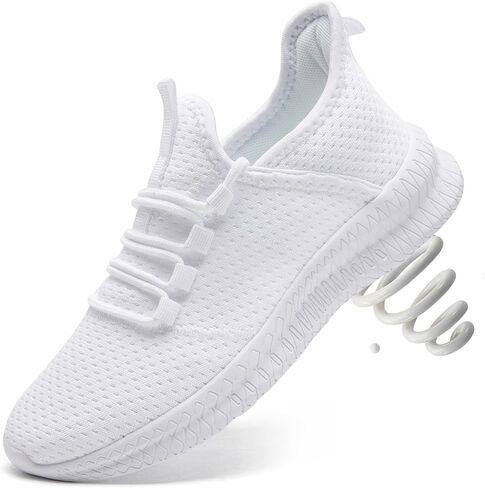 QIJGS Women's Running Shoes Tennis Casual Lightweight Sneakers Lace Up Walking Shoe-Black-10 in Saudi Arabia