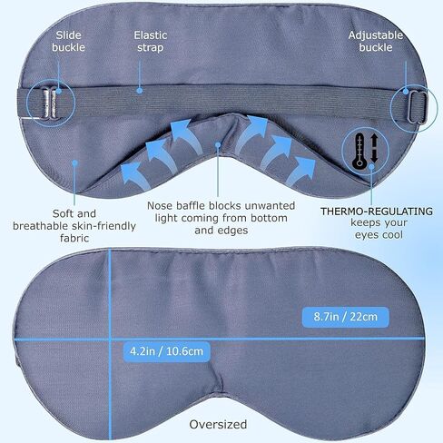 100% Tencel Eye Mask - Sleeping Mask, Sleep Eye Mask Men, Light Blocking Sleep Masks for Women, Sleep+mask Eye Shade Cover for Travel, Night Eye Masks Sleep Blindfold Eye Pillow Blackout Black Eyemask in Saudi Arabia