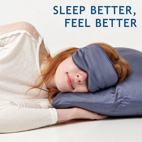 100% Tencel Eye Mask - Sleeping Mask, Sleep Eye Mask Men, Light Blocking Sleep Masks for Women, Sleep+mask Eye Shade Cover for Travel, Night Eye Masks Sleep Blindfold Eye Pillow Blackout Black Eyemask in Saudi Arabia