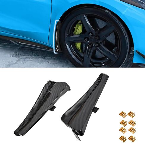 Extended Front Splash Guards Mud Flaps,ABS Plastic Side Rock Guards Mudflap Fender Mudguard ﻿ Accessories for Corvette C8 Z06/E-Ray 2023-2024 in Saudi Arabia