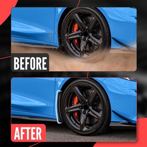 Extended Front Splash Guards Mud Flaps,ABS Plastic Side Rock Guards Mudflap Fender Mudguard ﻿ Accessories for Corvette C8 Z06/E-Ray 2023-2024 in Saudi Arabia