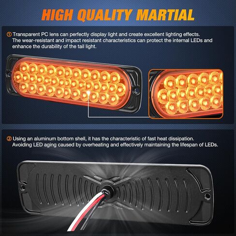 Nilight 5.5 بوصة الألومنيوم الإسكان الذيل ضوء 2 قطعة 24 LED الأحمر تشغيل الفرامل بدوره إشارات علامة ضوء سطح جبل IP67 مقاوم للماء ل 10-30 فولت RV مقطورة تخييم شاحنة حافلة قارب in Saudi Arabia