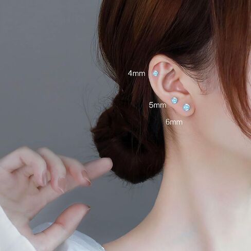 CZ Stud Earrings 18K Gold Plated 316L Stainless Steel Earring Studs Hypoallergenic Cubic Zirconia Stud Earrings For Women in Saudi Arabia