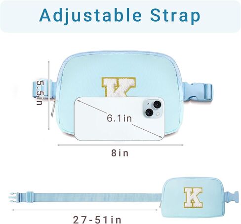 Initial Belt Bag Preppy 4 5 6 7 8 9 10 11 12 13 Year Old Girl Birthday Gifts Cute Crossbody Bags Small Fanny Waist Pack Christmas Trendy Gift for Daughter Granddaughter Women Teen Girl Purple A in Kuwait