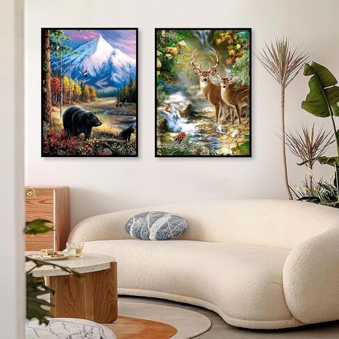 Mowana Highland Cow Diamond Art Kits for Adults Diamond Painting Cow DIY Full Drill 5d Diamond Painting Kits for Adults for Home Wall Decor (2pack 11.8x15.7inch in Kuwait