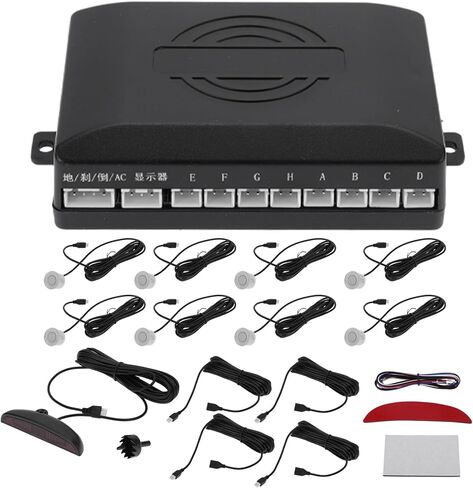 Motoforti Universal Car Auto Vehicle Reverse Backup Radar System Reverse Parking Sensors Alarm Buzzer Reminder Distance Detection Blue 8 Parking Sensors in Saudi Arabia