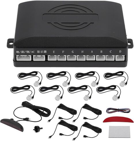 Motoforti Universal Car Auto Vehicle نظام الرادار الاحتياطي العكسي أجهزة استشعار وقوف السيارات العكسية إنذار الجرس تذكير كشف المسافة الأزرق 8 أجهزة استشعار وقوف السيارات in Kuwait