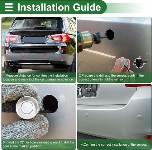 Motoforti Universal Car Auto Vehicle نظام الرادار الاحتياطي العكسي أجهزة استشعار وقوف السيارات العكسية إنذار الجرس تذكير كشف المسافة الأزرق 8 أجهزة استشعار وقوف السيارات in Kuwait