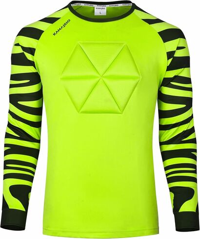 Elbow & Chest Padded Soccer Goalie Jersey - Long Sleeve Soccer Goalkeeper Jersey Men - Adult, Youth Goalie Shirt in Kuwait