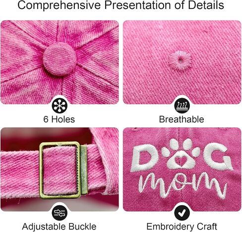 Dog Mom Gifts for Women, Dog Mom Hat, Mothers Day Christmas Birthday Gifts for Dog Lovers - Adjustable Caps in Saudi Arabia