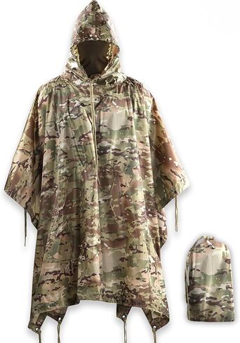 M-Tac Tactical Rain Poncho - Army Military Poncho Shelter - Waterproof Ripstop Camping Hiking Outdoor Hunting Rain Ponchos in Saudi Arabia