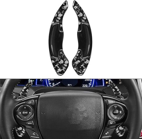 Newsmarts Steering Wheel Paddle Shift Extension, Carbon Fiber Black Steering Wheel Shifter ABS Plastic for Honda Accord 2013-2020, Civic 10th 2016-2021 in Saudi Arabia