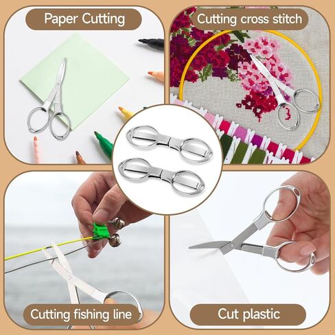 2pcs Folding Scissors Portable Safety Small Travel Scissors Anti Rust Badge Scissors Mini Shear Telescopic Cutter,Little Scissors for Nurse Travel Office Fishing Crafts in Saudi Arabia