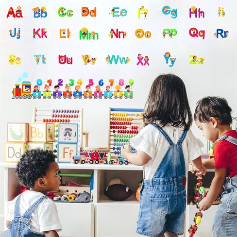 Alphabet Wall Decals Letters ABC Wall Stickers Removable Learning Educational Wall Decals Peel and Stick Colorful Alphabet Wall Stickers for Kids Nursery Toddler Playroom Classroom Decor in Kuwait