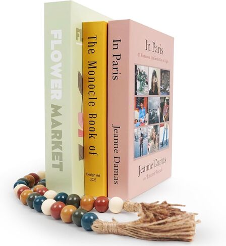 6 PCS Folded Faux Books for Decoration for Coffee Table Decor with Wooden Beads,Decorative Books Set Books for Home Decoration, Living Room, Entryway, Bookshelf, and Entry Decor in Saudi Arabia