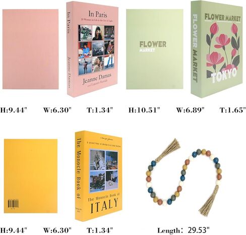 6 PCS Folded Faux Books for Decoration for Coffee Table Decor with Wooden Beads,Decorative Books Set Books for Home Decoration, Living Room, Entryway, Bookshelf, and Entry Decor in Saudi Arabia