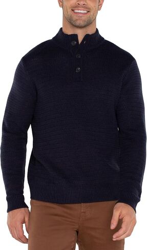 Liverpool Men's Button Mock Neck Sweater in Saudi Arabia