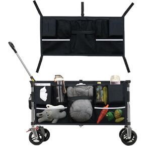 Universal Stroller Wagon Cargo Net and Wagon Accessories Organizer Compatible with WONDERFOLD W-Series Models, Large Storage Capacity Sorting Pockets for Stroller Wagon, Dry Wet Separation