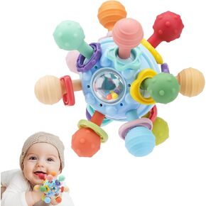 Baby Sensory Teething Toys, Baby Teethers Montessori Toys for 0-6 6-12 Months, Gifts for 1 Year Old Boys Girls Infant Newborn 0 3 6 9 12 18 Months Toys, Baby Rattle Chew Toys, Toddler Learning Toys in Saudi Arabia
