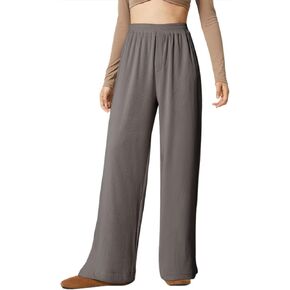 Dokotoo Women's Wide Leg Pants Trendy Corduroy Casual Pants 2024 Fall Winter Ribbed Knit Waisted Baggy Pants