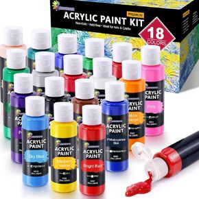 Acrylic Paint, 24 Colors Acrylic Paint Set, 2oz/59ml Bottles, Premium Acrylic Paints for Artists, Beginners and Adults on Canvas Rocks Wood Ceramic Fabric