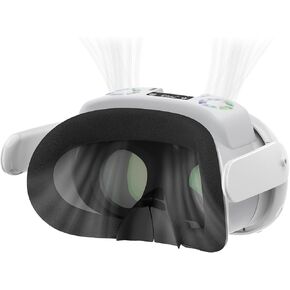 VR Face Pad with Cooling Fan for Oculus Quest 3,VR Face Pad with RGB Lighting and Fan Cooling,Replacement Foam Liner and Anti-fog Sweat Mask Accessory for Quest 3