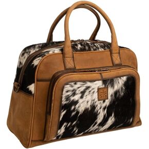 STS Ranchwear Women's Genuine Full Grain Leather Cowhide Carry-On Bag w/Dual Rolled Leather Carry Handles & Adjustable Leather Shoulder Strap