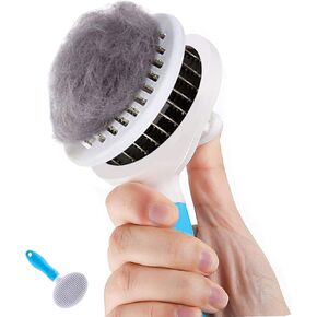 Cat Brush, Self Cleaning Slicker Brushes for Shedding and Grooming Removes Loose Undercoat, Mats and Tangled Hair Grooming Comb for Cats Dogs Brush Massage-Self Cleaning (GRAY)