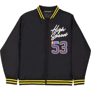 NASCAR Racing Boy's Varsity Bomber Jacket - Graphic Print Racecar Jacket for Kids and Teens