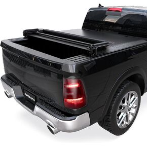 Tri Hard Truck Bed Tonneau Cover Compatible with 2002-2024 Dodge Ram 1500 Classic & New Body/2003-2024 Ram 2500 3500 (w/o Ram Box)-6.5 FT Aluminum (Utility Track System w/LED Light Strip)