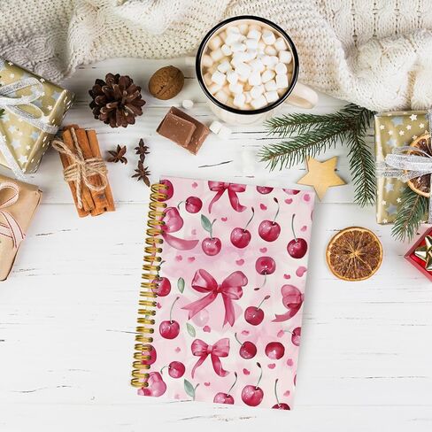 Trendy Coquette Pink Bow Jonrnaling Notebooks, Cute Spiral Notebook for Girl, Pink Preppy Journal Notebook, Pink Office Supplies, Hardcover Spiral Notebooks College Ruled 5.5 x 8.3 in Saudi Arabia