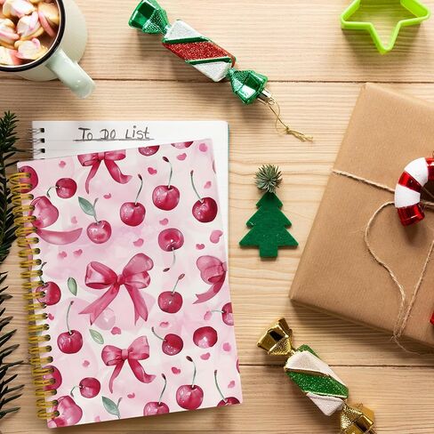 Trendy Coquette Pink Bow Jonrnaling Notebooks, Cute Spiral Notebook for Girl, Pink Preppy Journal Notebook, Pink Office Supplies, Hardcover Spiral Notebooks College Ruled 5.5 x 8.3 in Saudi Arabia