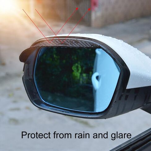 Car Rear View Mirror Rain Visor Guard, Auto Side Mirror Rain Eyebrow Cover,Mirror Visor Guard for Most Car, Truck and SUV,Carbon Fiber (2Pack) in Saudi Arabia