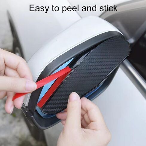 Car Rear View Mirror Rain Visor Guard, Auto Side Mirror Rain Eyebrow Cover,Mirror Visor Guard for Most Car, Truck and SUV,Carbon Fiber (2Pack) in Saudi Arabia