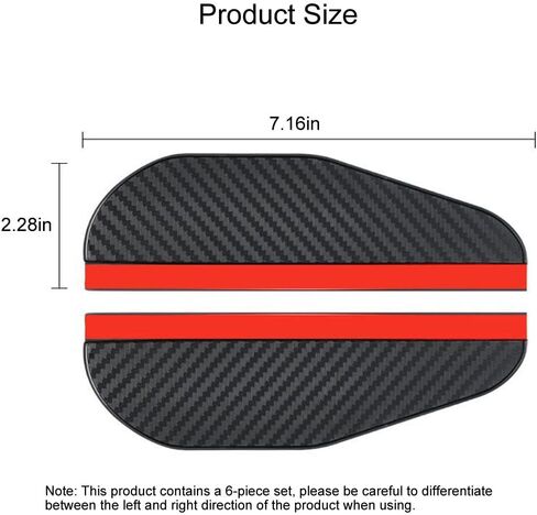 Car Rear View Mirror Rain Visor Guard, Auto Side Mirror Rain Eyebrow Cover,Mirror Visor Guard for Most Car, Truck and SUV,Carbon Fiber (2Pack) in Saudi Arabia