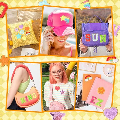 Chenille Letters Patches Self-Adhesive for Clothing: KINGSOW 86Pcs Christmas Stick on Patch for DIY Accessories - Cute Sew On Embroidered Patches for Backpacks Shirts Stockings Sweater Hats in Saudi Arabia