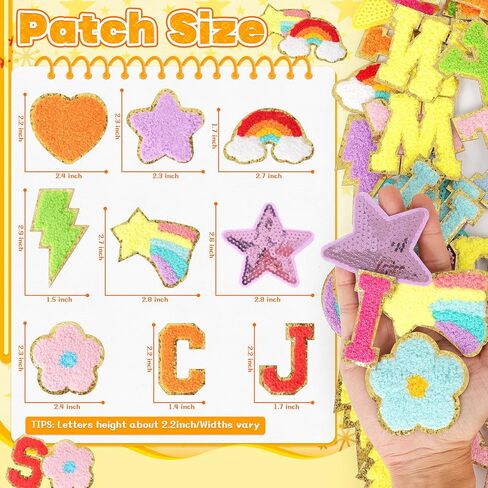Chenille Letters Patches Self-Adhesive for Clothing: KINGSOW 86Pcs Christmas Stick on Patch for DIY Accessories - Cute Sew On Embroidered Patches for Backpacks Shirts Stockings Sweater Hats in Saudi Arabia