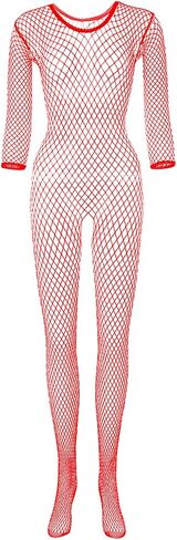 Women's Sexy See Through One Piece Bodycon Black Mesh Jumpsuit,Medium Hole Fish Net Club Outfit for Ladies in Saudi Arabia
