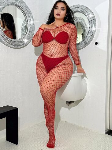 Women's Sexy See Through One Piece Bodycon Black Mesh Jumpsuit,Medium Hole Fish Net Club Outfit for Ladies in Saudi Arabia