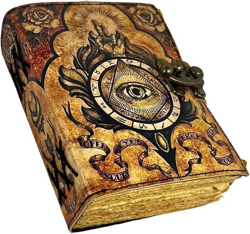 Spell Book of Shadows Journal with Lock Clasp Witchcraft Supplies Vintage Handmade Leather Luna Moths and Morpho Butterfly Print Diary Witchcraft Supplies Prayer Pagan Wiccan Decor Notebook Daily in Saudi Arabia