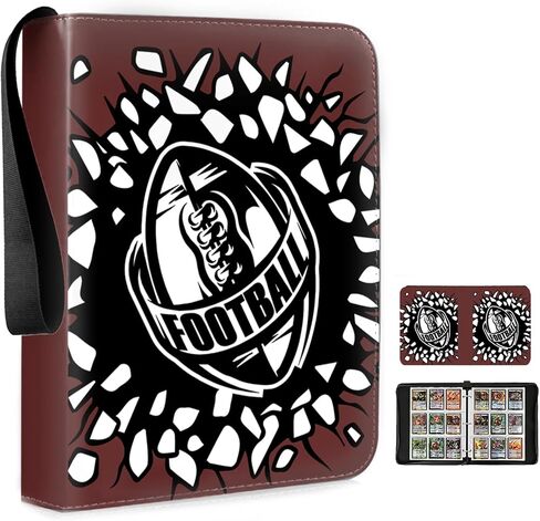 9 Pokect Trading Card Binder, 2024 Football Card Binder Album with 50 Binder Sleeves fit 900 Sport Cards, Card Storage Book Compatible with TCG/MTG and Sports Card in Saudi Arabia