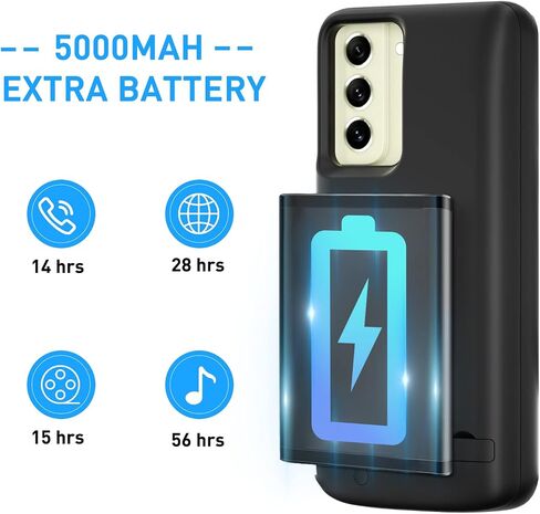 Galaxy S20 fe Battery Case 5000mAh, Kickstand & Dual Device Charging & Priority Charging Case, Rechargeable Backup Charger Case for Samsung Galaxy S20 fe 5g(6.5") Black in Saudi Arabia