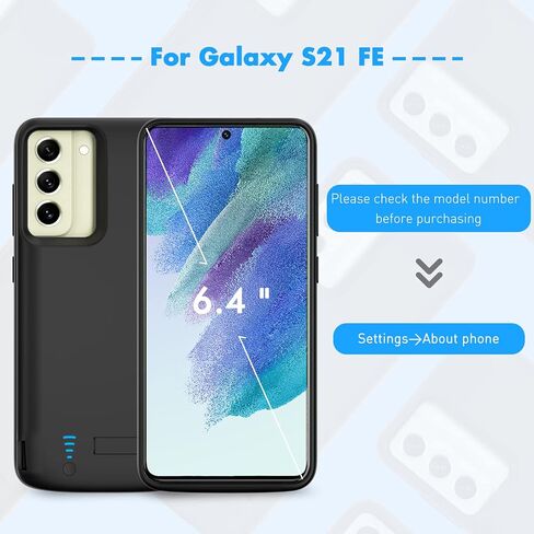 Galaxy S20 fe Battery Case 5000mAh, Kickstand & Dual Device Charging & Priority Charging Case, Rechargeable Backup Charger Case for Samsung Galaxy S20 fe 5g(6.5") Black in Saudi Arabia